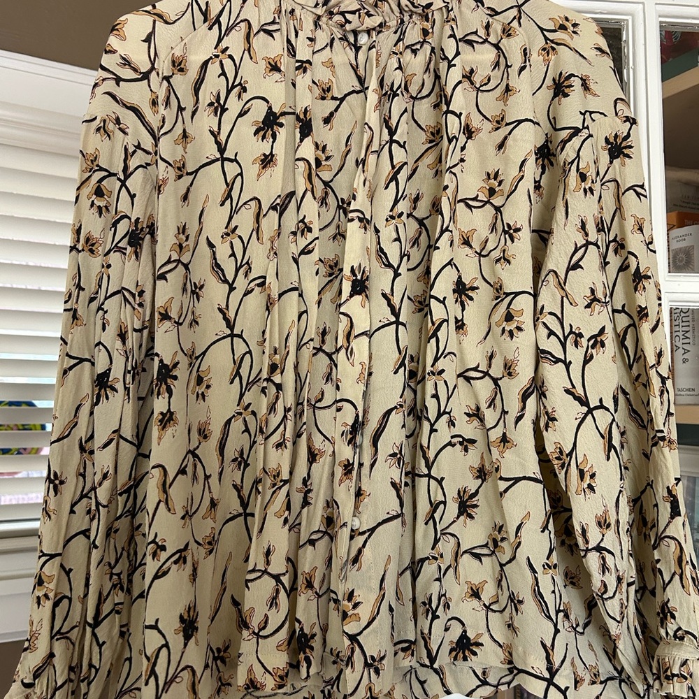 Doen Floral Blouse in Cream and Black